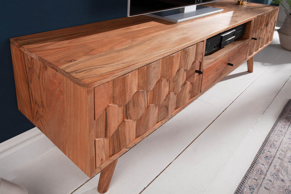 TV-LOWBOARD MYSTIC LIVING Akazie Natur 140cm - Braun, Holz (140/45/35cm) - riess-ambiente