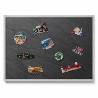 MAGNETTAFEL 70x50 cm Silberner Rahmen Steinwand Struktur - Sheeshamfarben, Metall (70/50/0.4cm) - TULUP