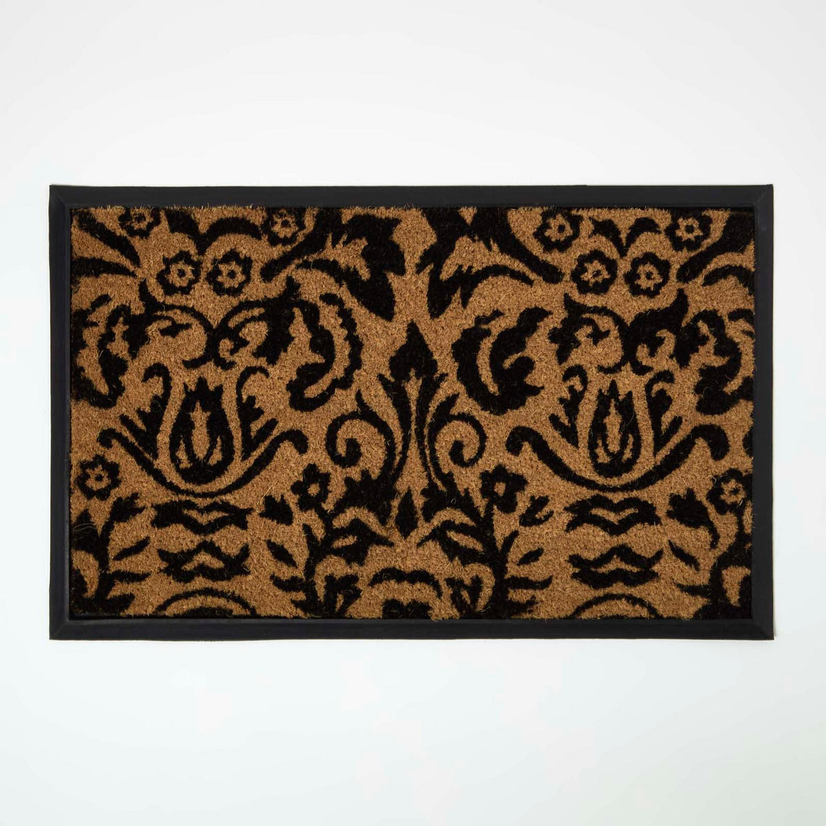 FUSSMATTEN-UNTERLAGE – Gummi, 50/81 cm - Schwarz, Naturmaterialien (50/81cm) - Homescapes