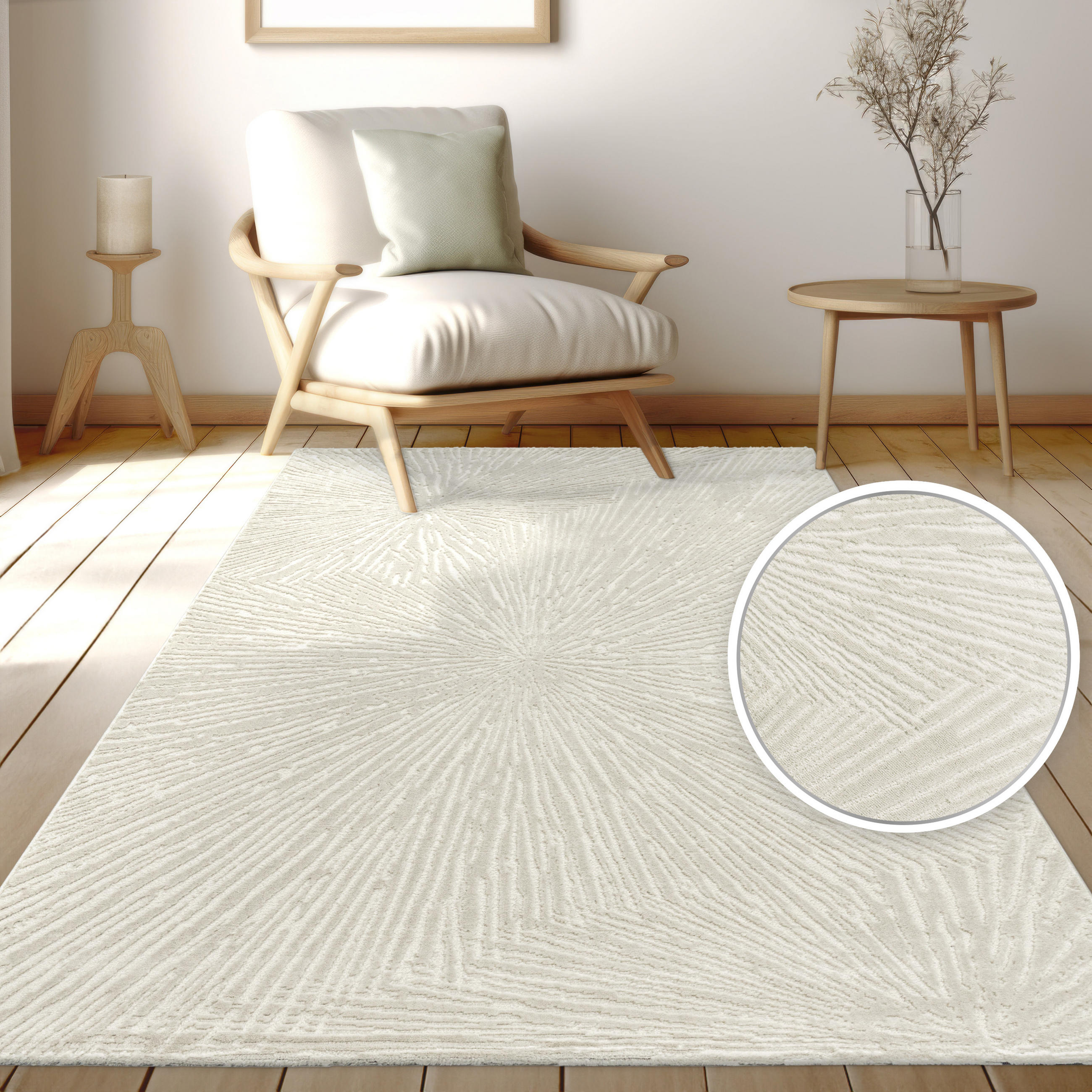 KURZFLORTEPPICH 160/220 cm Tinos 573 - Creme, Textil (160/220cm) - Paco Home