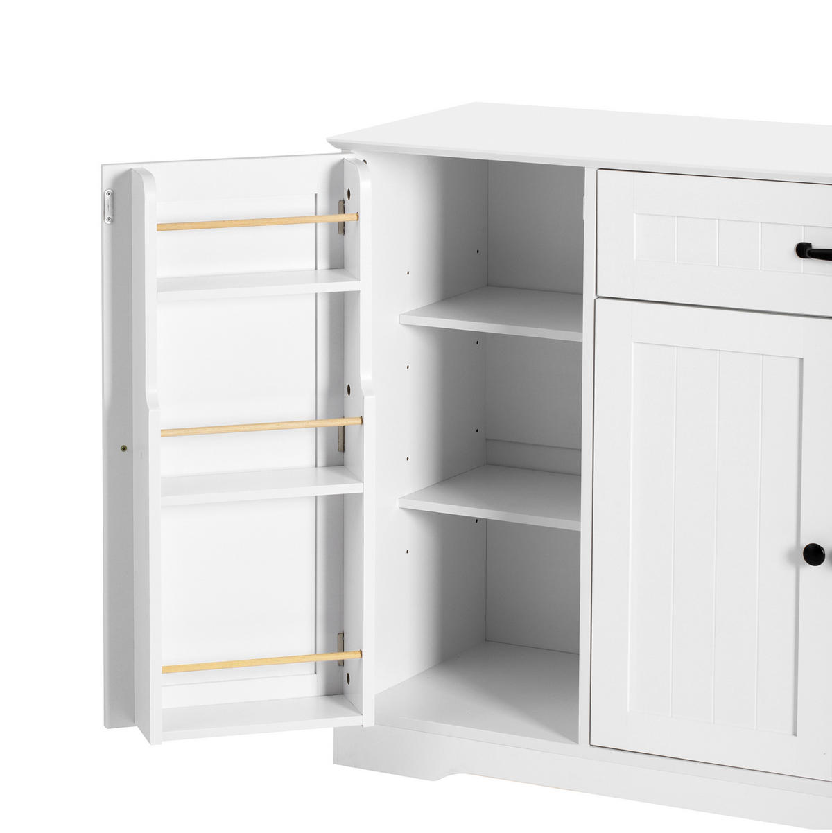 SIDEBOARD mit 3 Türen und 1 Schublade Weiß - Weiß, Holzwerkstoff (107/83.4/40cm) - Meubliv