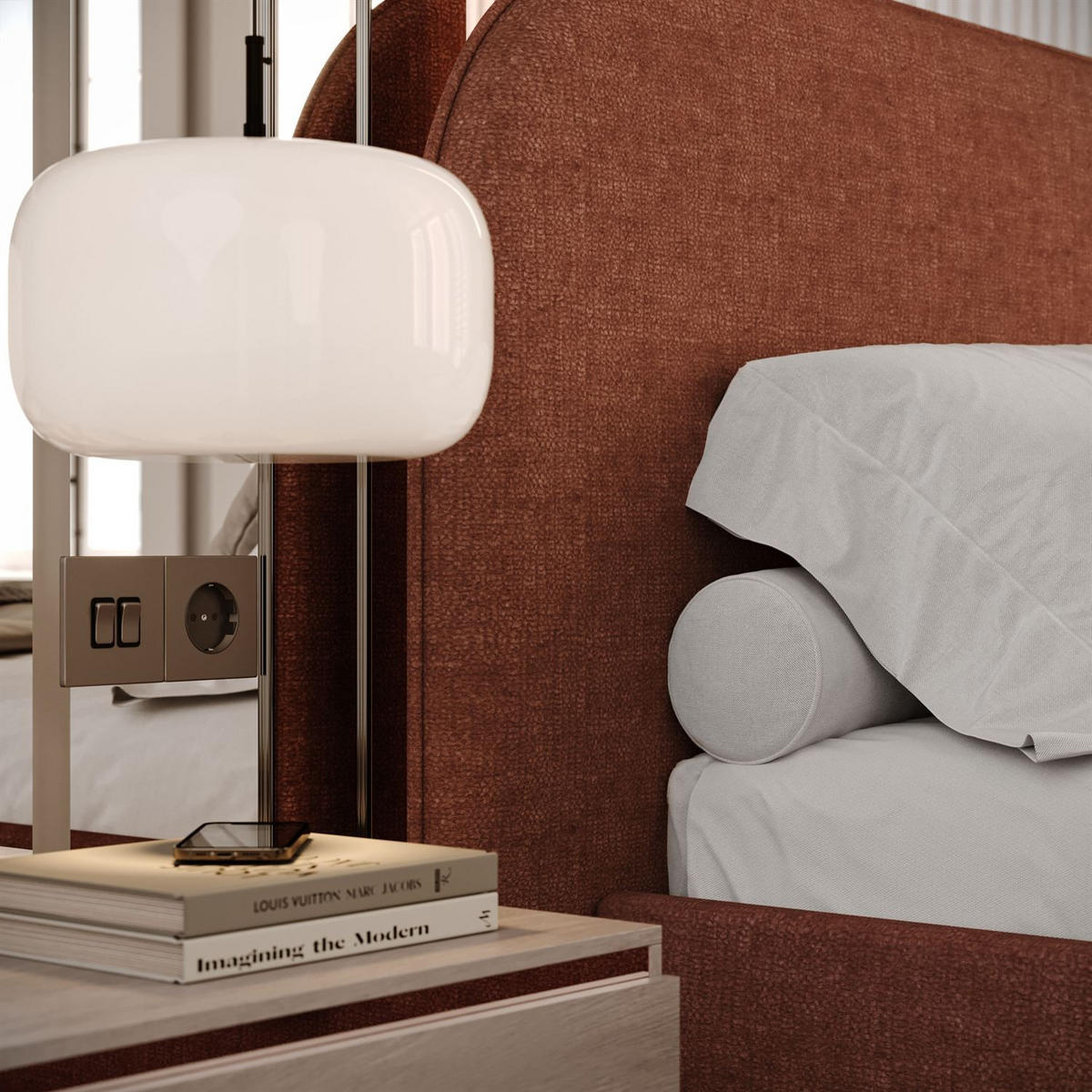 POLSTERBETT OLIMPIA mit Bettkasten 140x200, Perfect Harmony 52 - Rotbraun, Textil (140/200cm) - Lookway