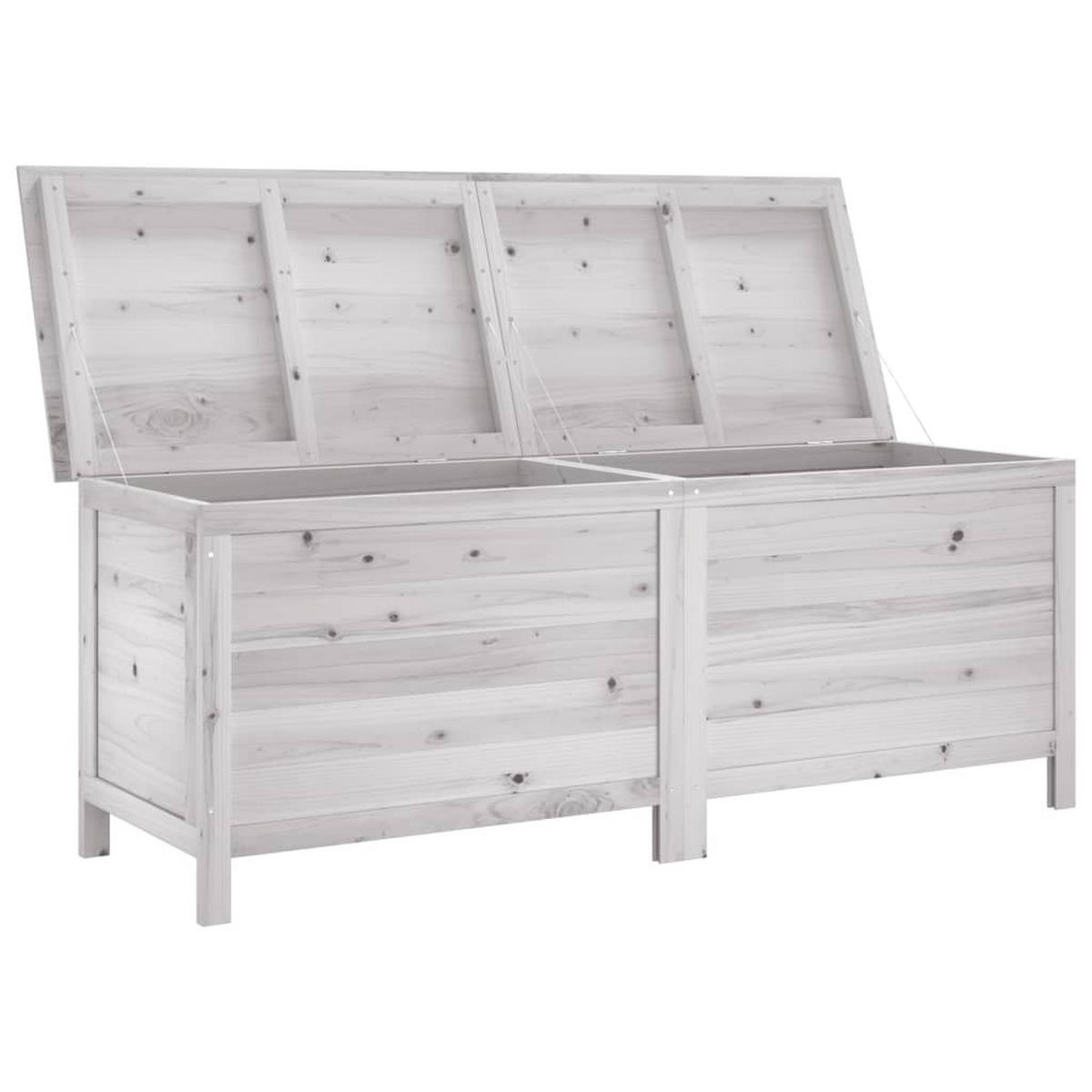 GARTENTRUHE Weiß 150x50x56,5 cm Massivholz Tanne - Weiß, Holzwerkstoff (150/56.5/50cm) - furnicato