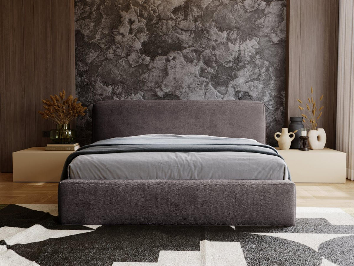 POLSTERBETT Monza 180x200 Dunkelgrau - Grau, Textil (180/200cm) - Graingold