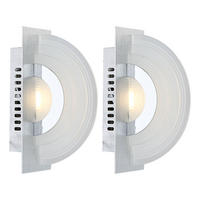 LED WANDLEUCHTE Aluminium Silber - Silberfarben, Glas (7/13.2/20cm) - Globo Lighting