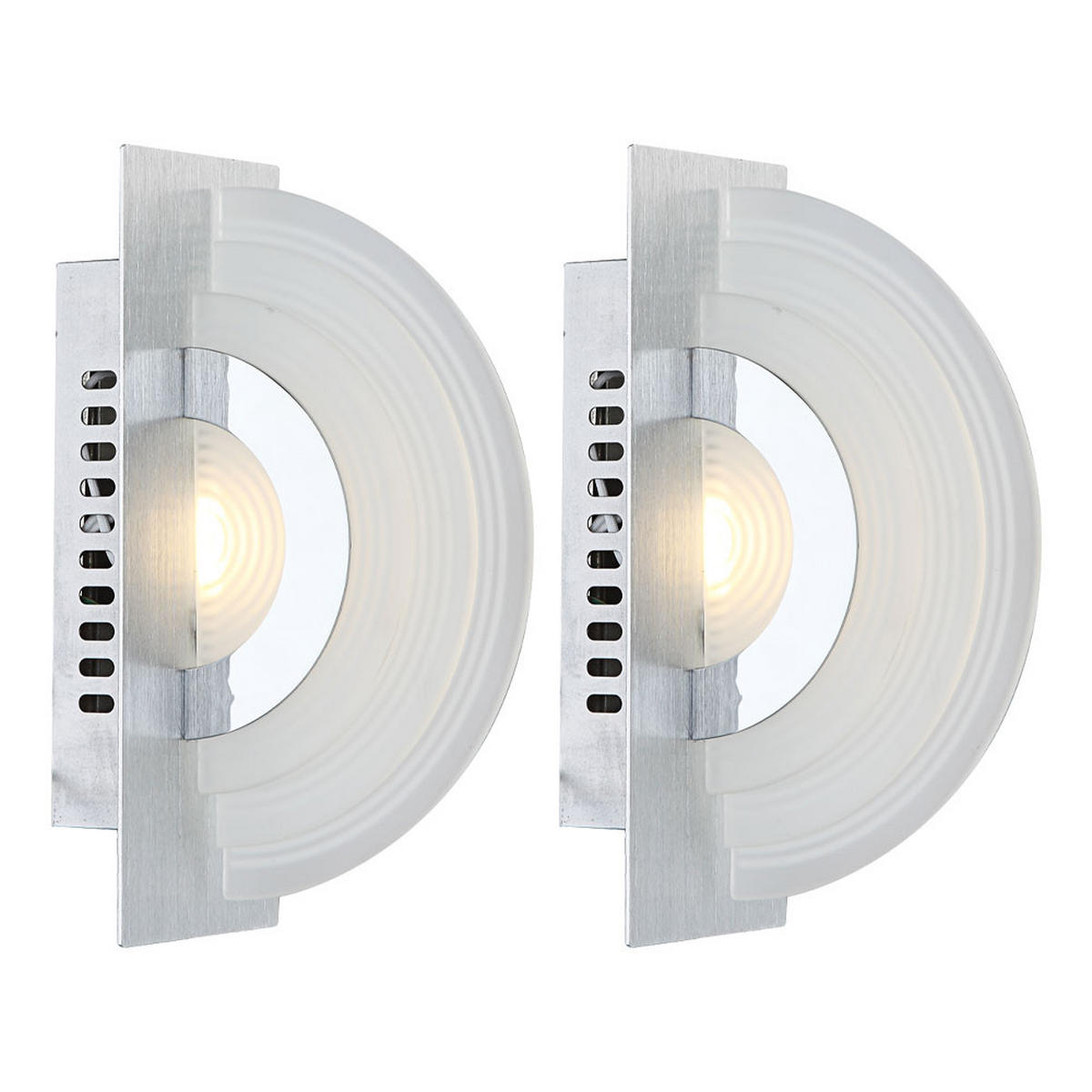 LED WANDLEUCHTE Aluminium Silber - Silberfarben, Glas (7/13.2/20cm) - Globo Lighting