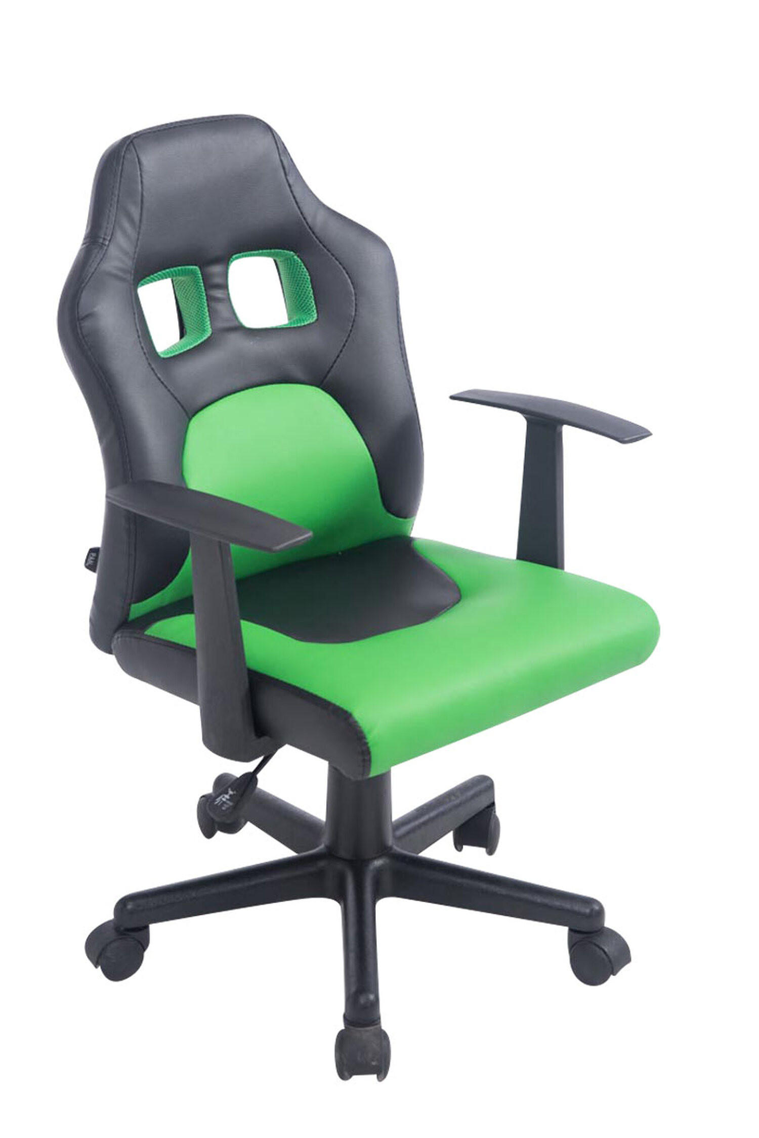 BÜROSTUHL Funny, Kunstleder Schwarz/Grün - Grün, Kunststoff/Textil (56/93/59cm) - TPFLiving