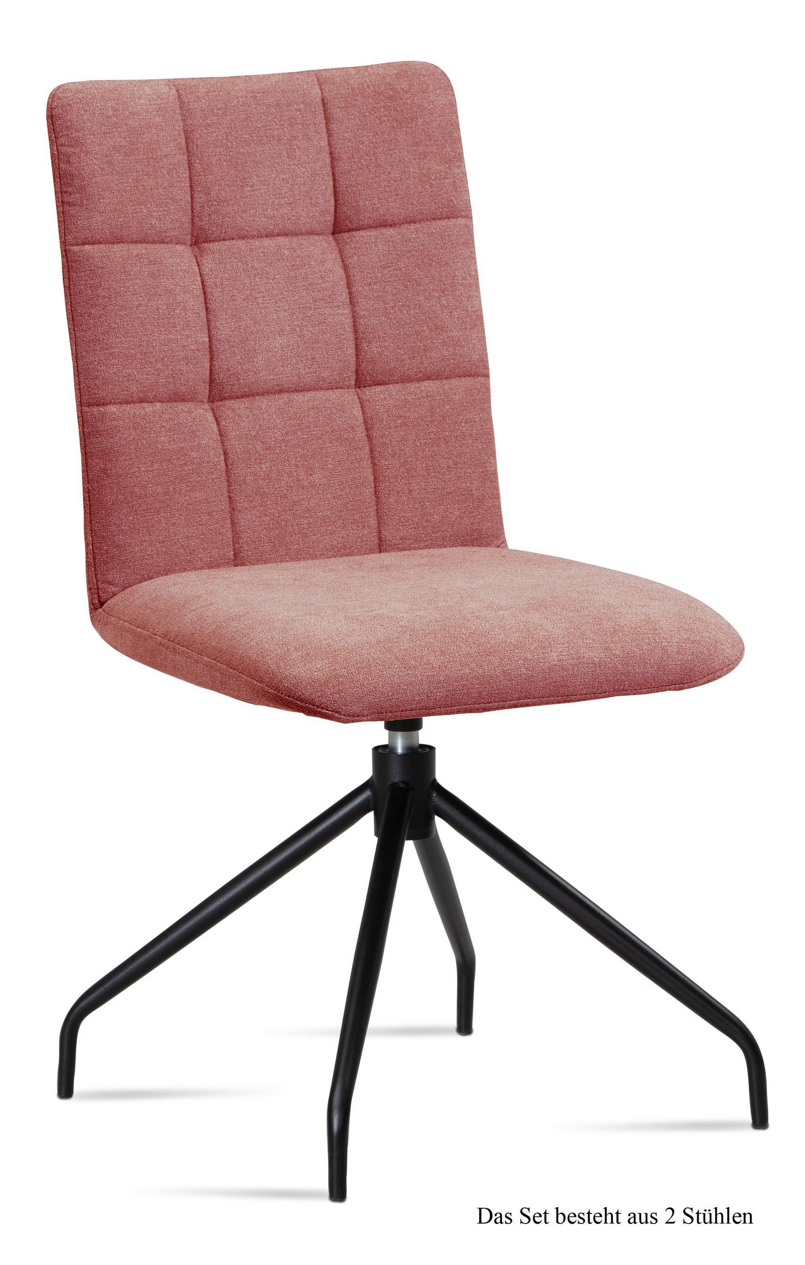 ESSZIMMERSTUHL drehbar (2er-Set) Dolley 47x91x60 Schwarz/Rosewood - Dunkelrosa/Schwarz, Kunststoff (60/91/47cm) - 58aufmkessel