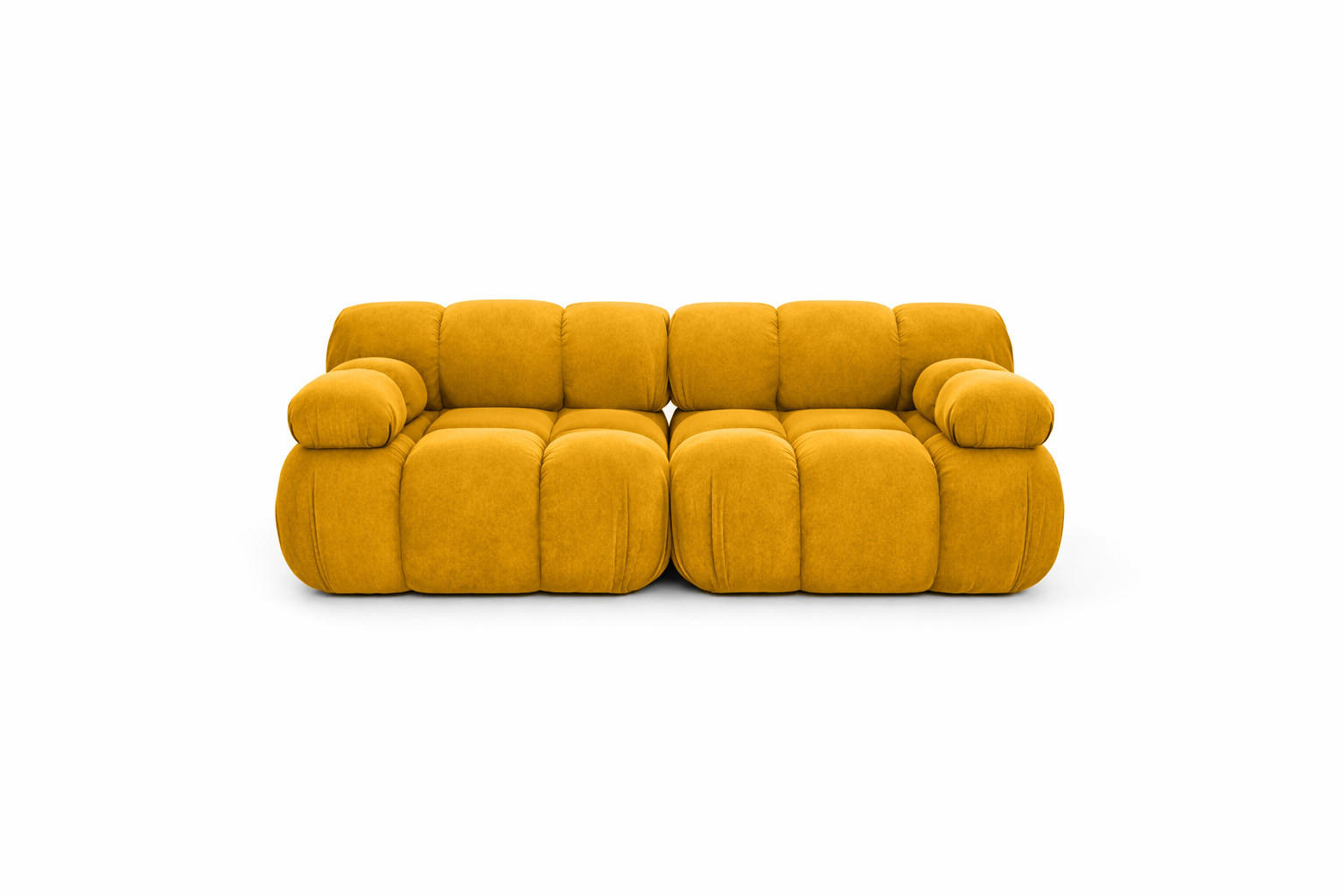 COUCH, 2-Sitzer Modular, Veloursstoff Salvador, Gelb, Selia - Gelb, Holz (190/70/95cm) - Kaiser Möbel