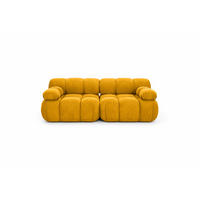 COUCH, 2-Sitzer Modular, Veloursstoff Salvador, Gelb, Selia - Gelb, Holz (190/70/95cm) - Kaiser Möbel