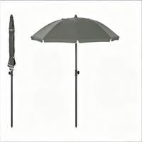 SONNENSCHIRM Polyester 175cm Grau Höhenverstellbar Knickbar - Grau, Textil (195/175cm) - Raelunyi