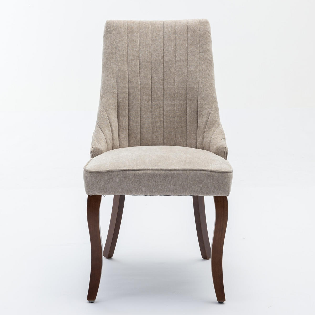 ESSZIMMERSTUHL 2er-Set mit hoher Rückenlehne Chenille Beige - Beige, Holz (50/95.5/64cm) - Meubliv
