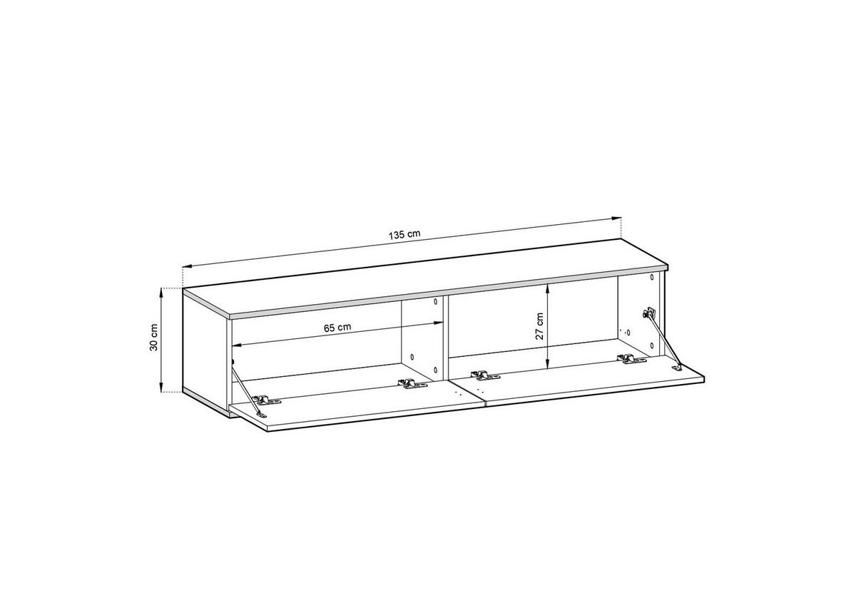 FERNSEHTISCH ORO MDF RTV135 - Beige, Holzwerkstoff (135/30/32cm) - FURNLUX