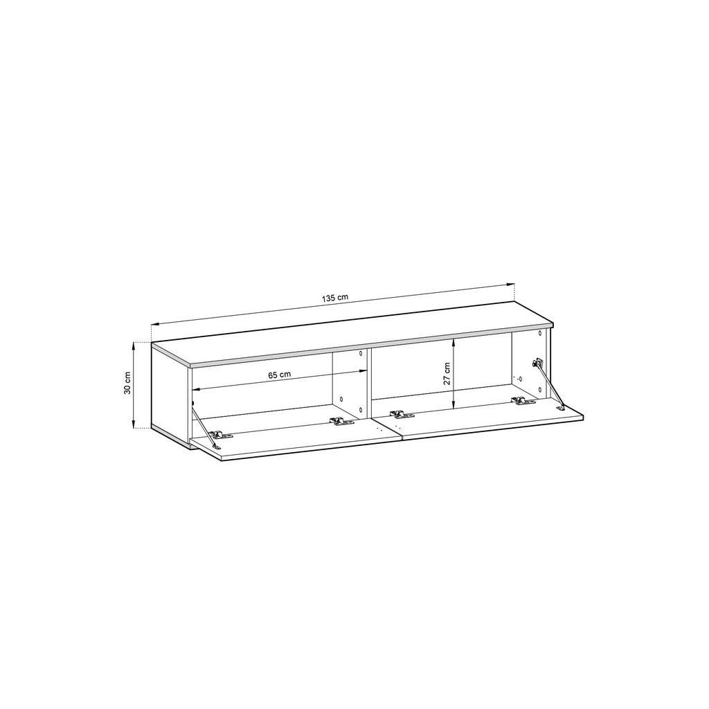 Thumbnail - Furnlux Fernsehtisch, Beige, Holzwerkstoff, Nachbildung, 135x30x32 cm, Hergestellt in Europa, Wohnzimmer, Wohnwände, Low...