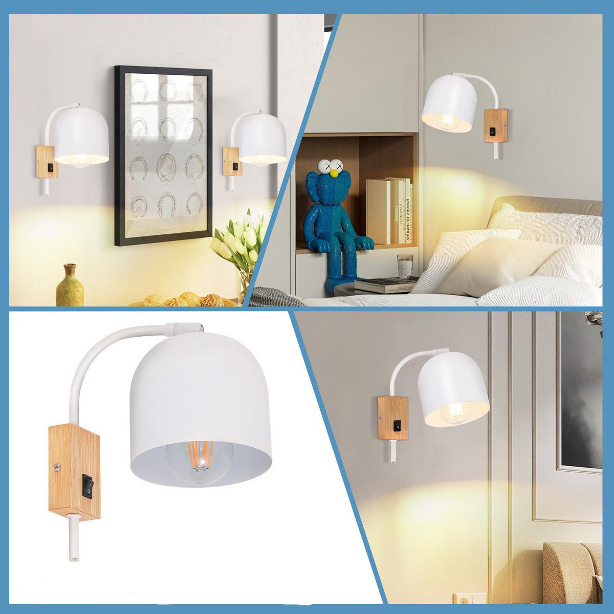 WANDLEUCHTE Vista 21.7/20.5/12.3 cm - Weiß, Metall (20.5/12.3/21.7cm) - ZMH