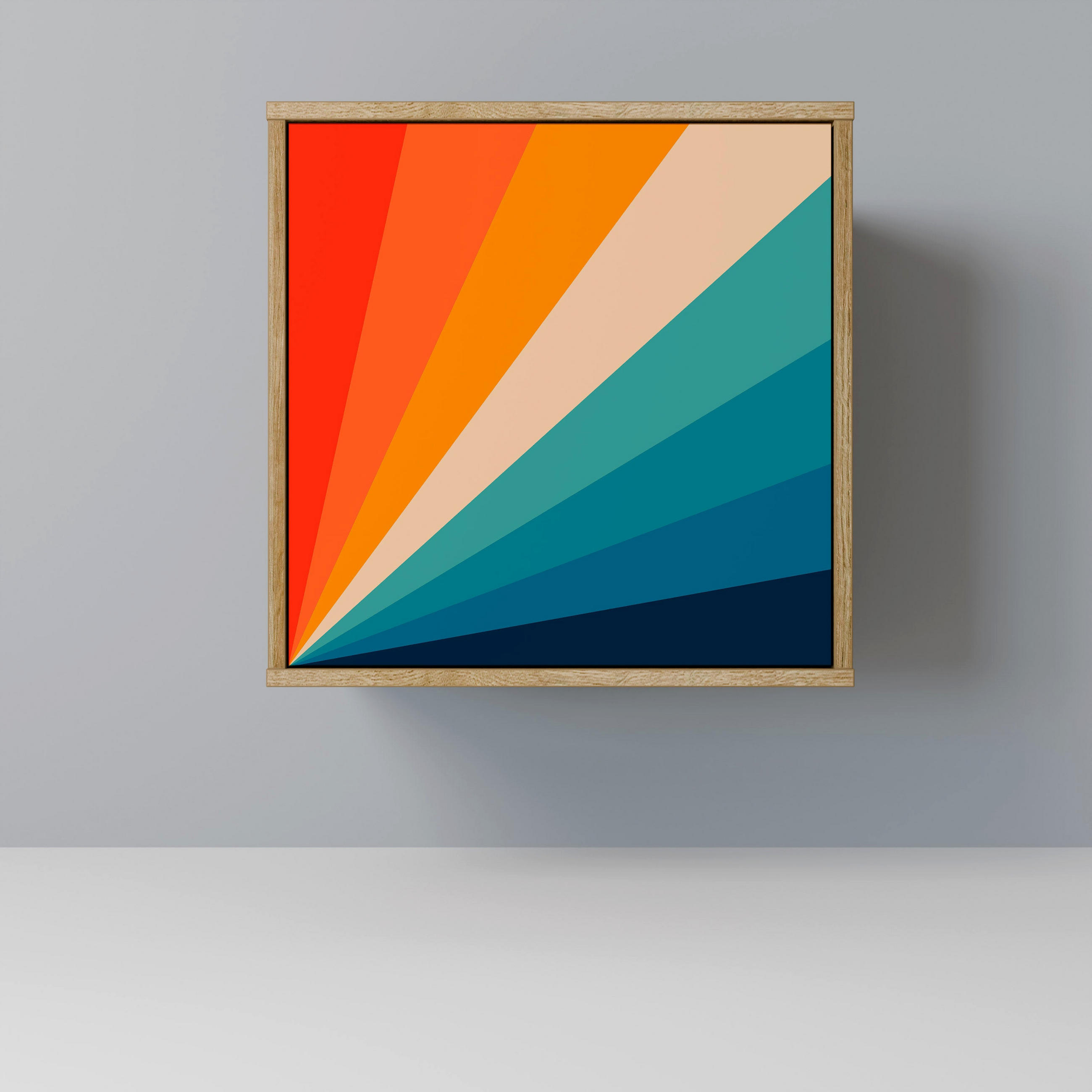 SIDEBOARD PRISM CONCUSSION, Eichefarben, 57,5x42x57,5 cm, Ohne Füße - Eichefarben/Multicolor, Holzwerkstoff (57.5/57.5/42cm) - SpaceRebels