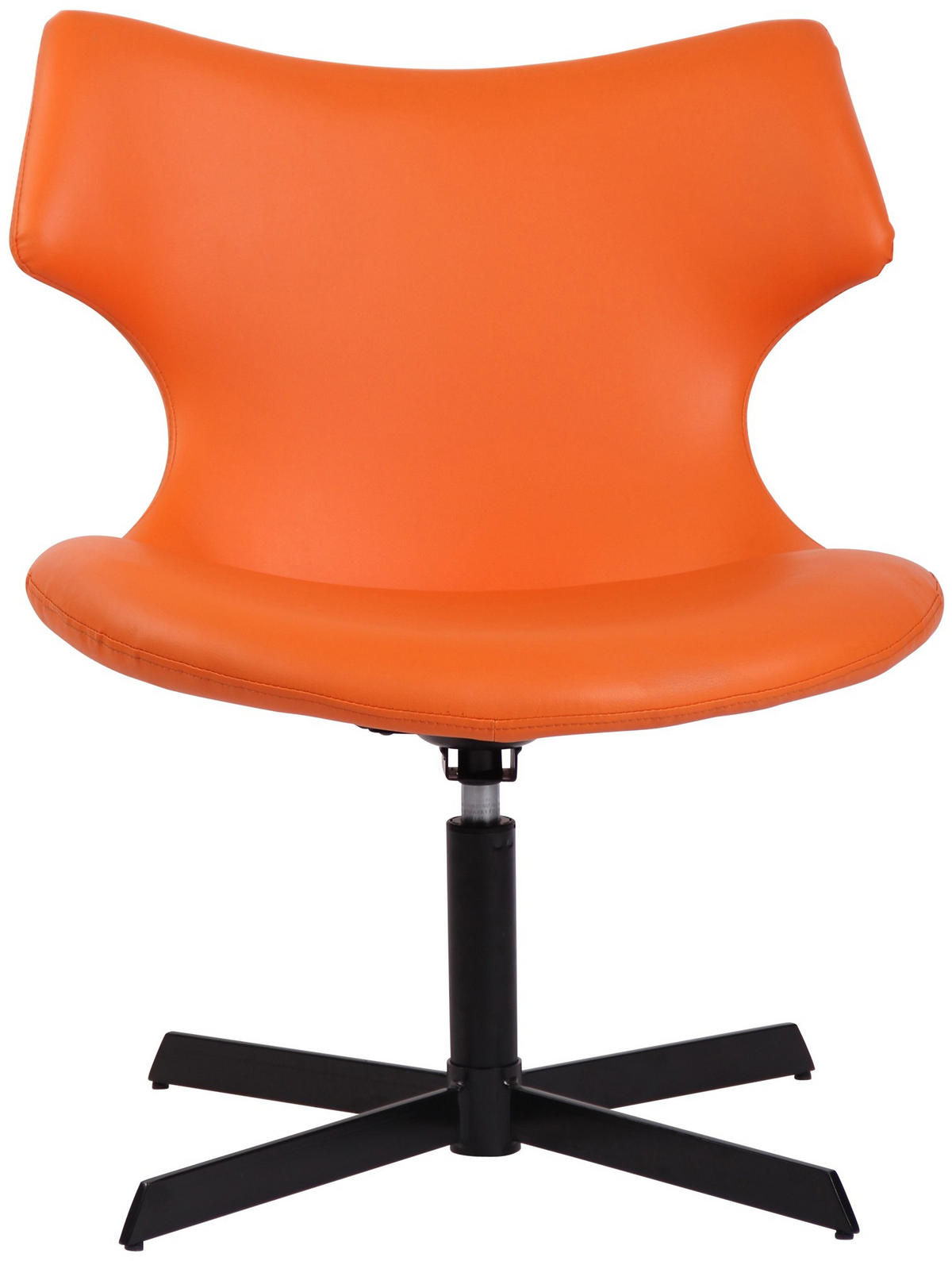 DREHSTUHL Lederlook orange - Schwarz/Orange, Textil/Metall (65/79/69cm) - CLP