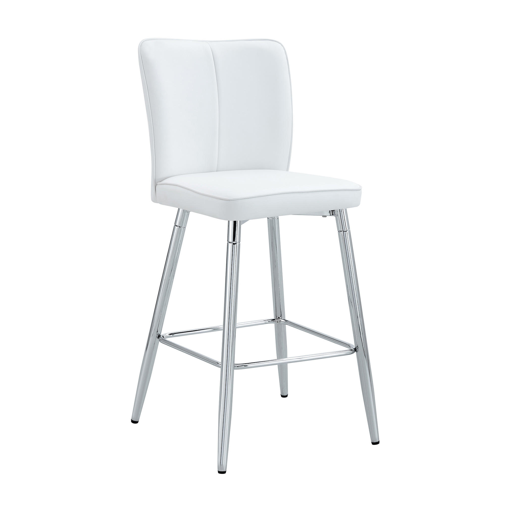 BARHOCKER DE-36533 2er Set mit PU-Bezug und Metallbeinen Weiß - Weiß, Metall (44/101/44cm) - ComfortXL