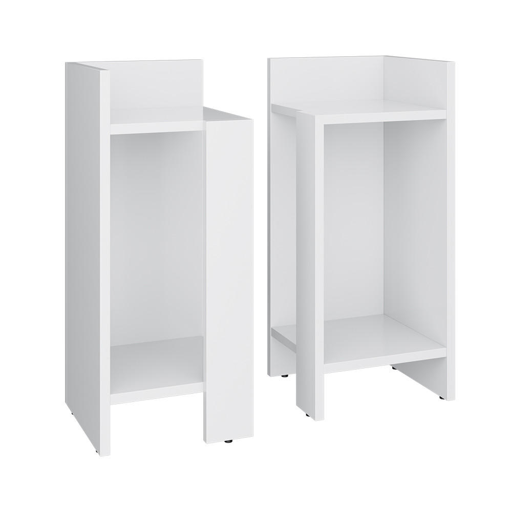 NACHTTISCH Lenar Weiß 27 x 60 cm 2er-Set - Weiß, Holzwerkstoff (27/60/25cm) - Vicco