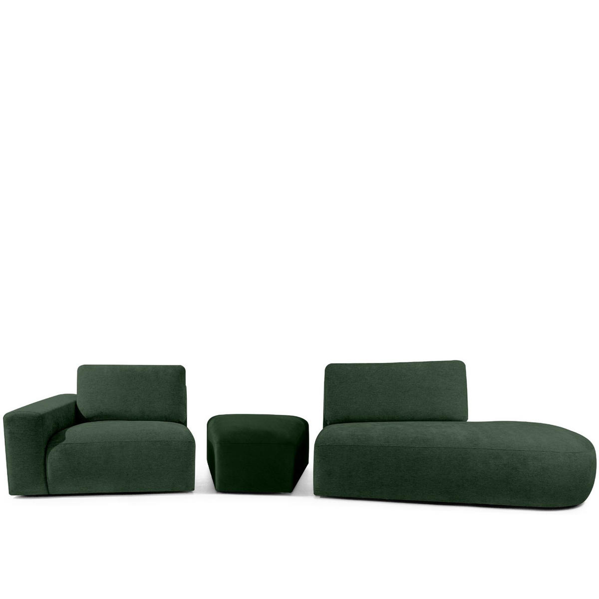 4-SITZER ECKSOFA ZUCCO Chenille rechts, Dunkelgrün - Dunkelgrün, Textil (350/84/105cm) - KONSIMO®