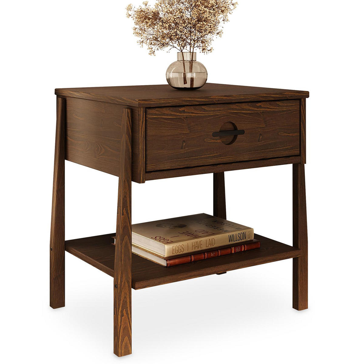 NACHTTISCH ADAMO nussbaum - Nussbaumfarben, Holz (45/49/41cm) - IDIMEX