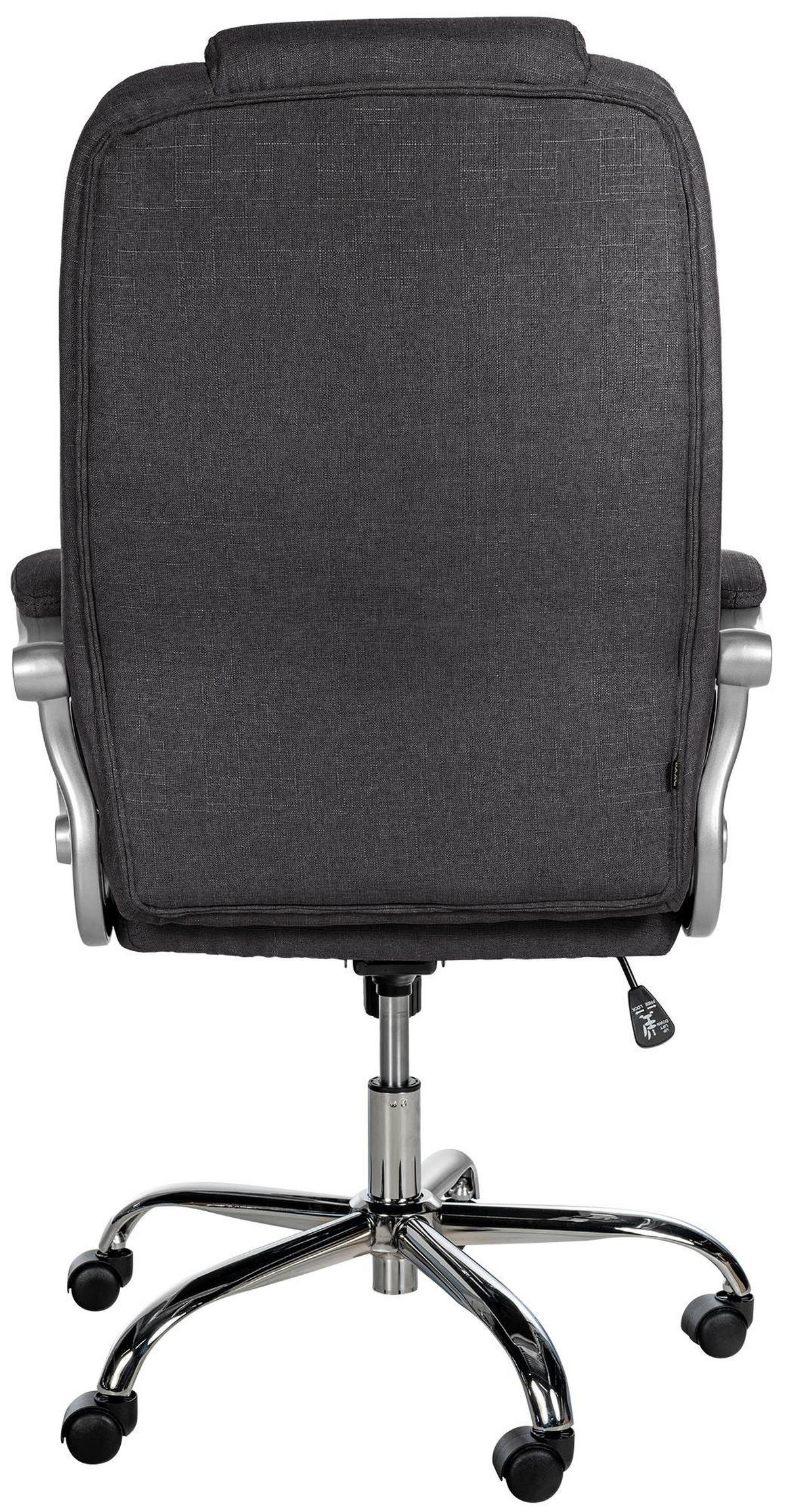 CHEFSESSEL Stoff Dunkelgrau - Chromfarben/Dunkelgrau, Textil/Metall (66/113/70cm) - CLP