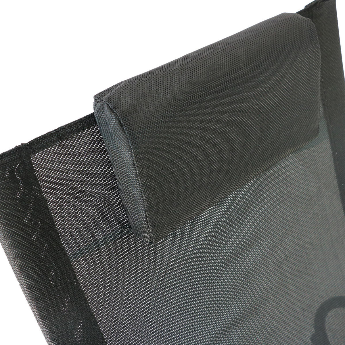 SCHAUKELSTUHL DE-06983 mit Kopfkissen, wetterfest, bis 120 kg Grau - Schwarz, Textil/Metall (62/88/105cm) - ComfortXL