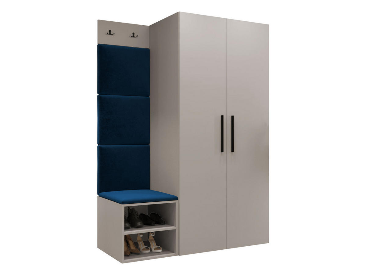 GARDEROBEN-SET Medi IV - Blau/Kaschmir, Holzwerkstoff/Kunststoff (80/191/50cm) - MIRJAN24