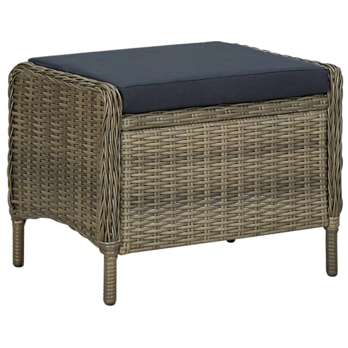 GARTENSESSEL mit verstellbarer Rückenlehne und Fußhocker, 57/88/100 cm, aus Poly Rattan, Braun - Braun, Naturmaterialien/Textil (88/100/57cm) - vidaXL