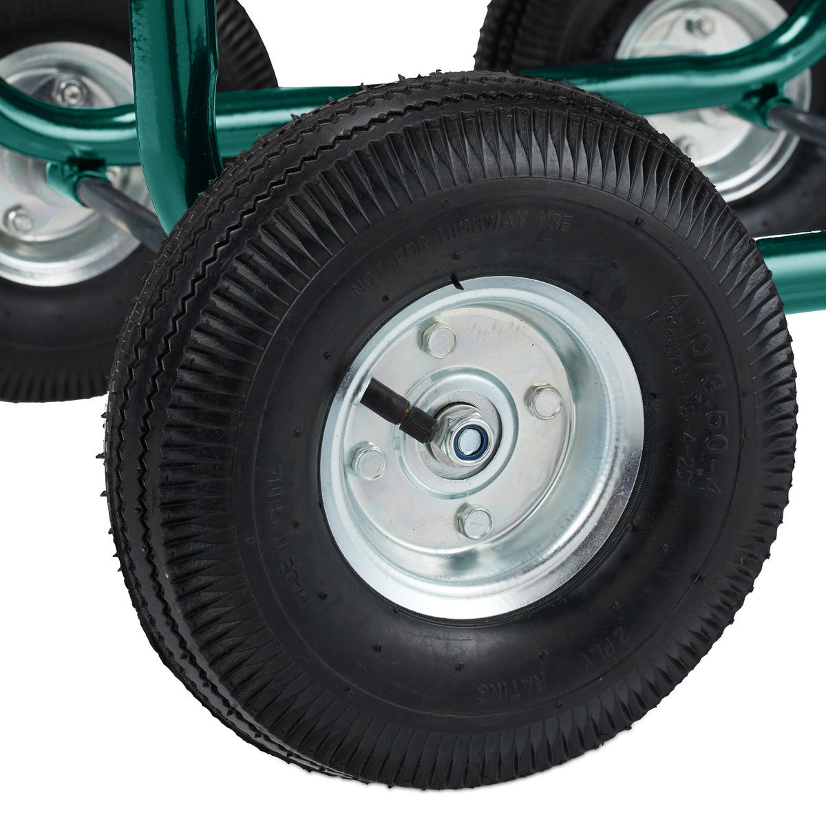 SCHLAUCHWAGEN - Dunkelgrün, Kunststoff/Metall (62/113/90cm) - Relaxdays