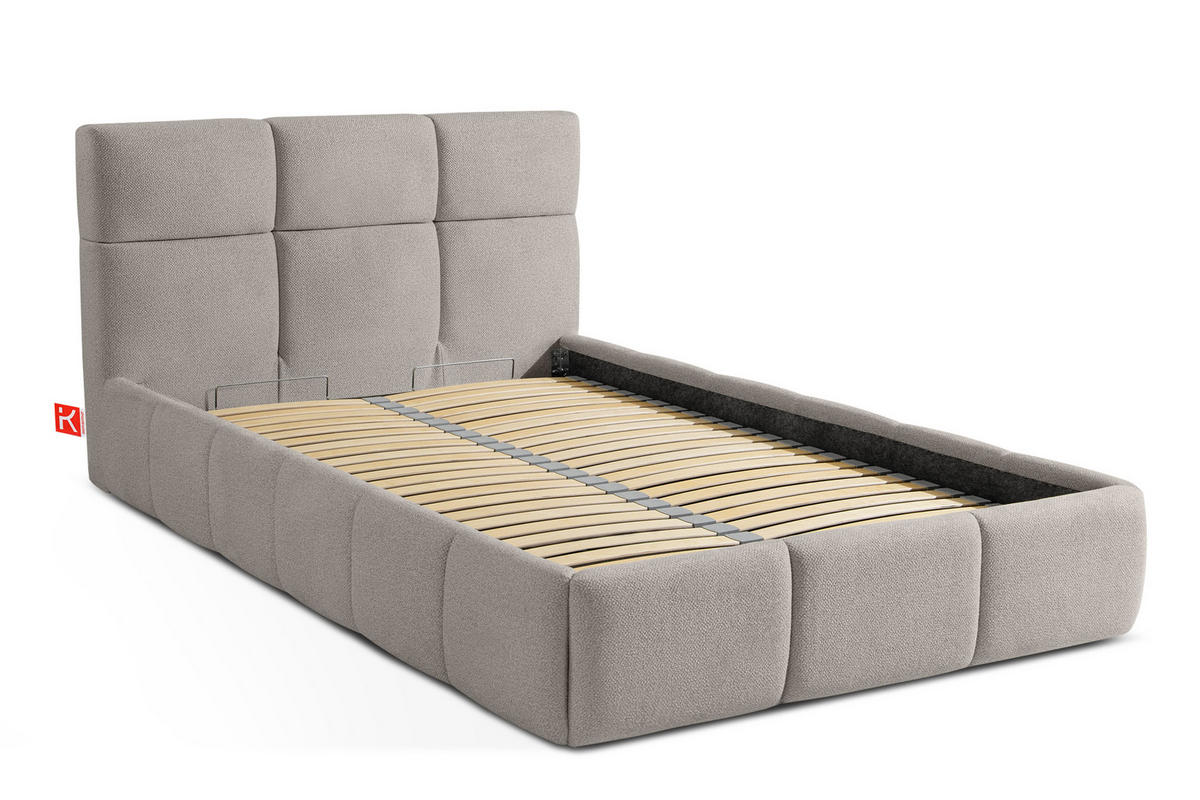 POLSTERBETT ALTOS Einzelbett, hellgrau - Hellgrau, Holz/Holzwerkstoff (120/200cm) - KONSIMO®