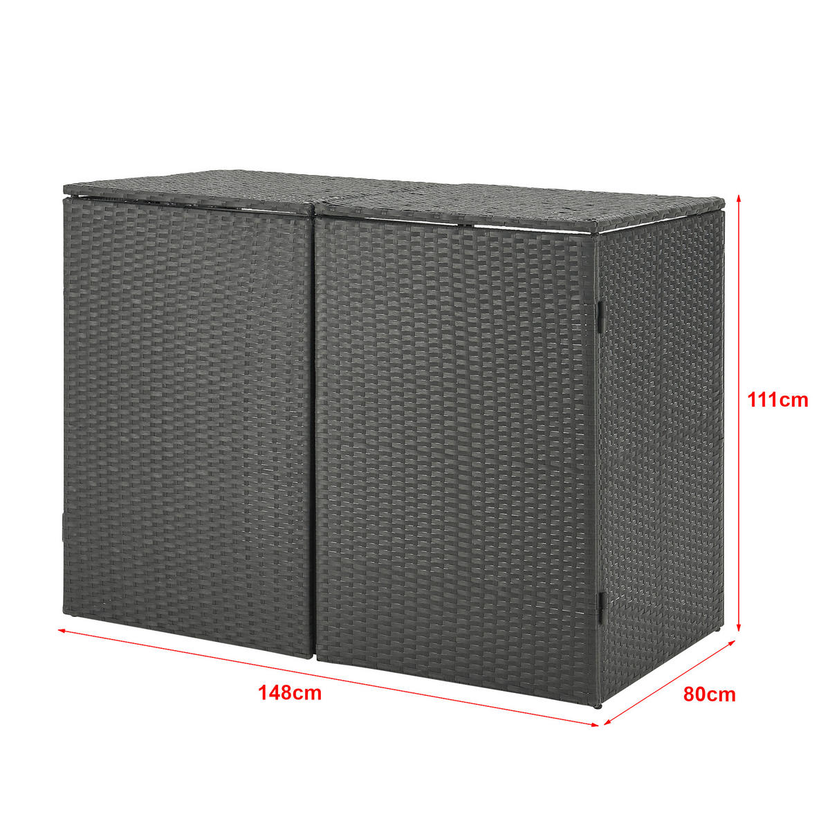 MÜLLTONNENBOX Widnau - Dunkelgrau, Kunststoff (148/111/80cm) - [en.casa]