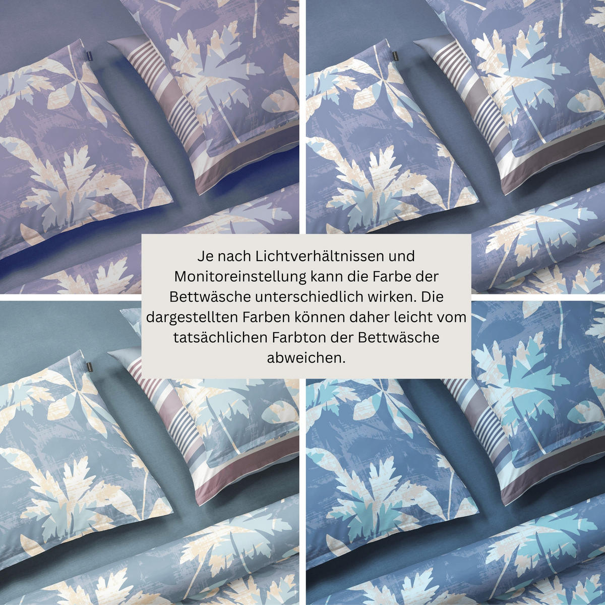 BETTWÄSCHESET Vera Baumwollsatin 2-teilig - Blau, Textil (135/200cm) - SCHIESSER