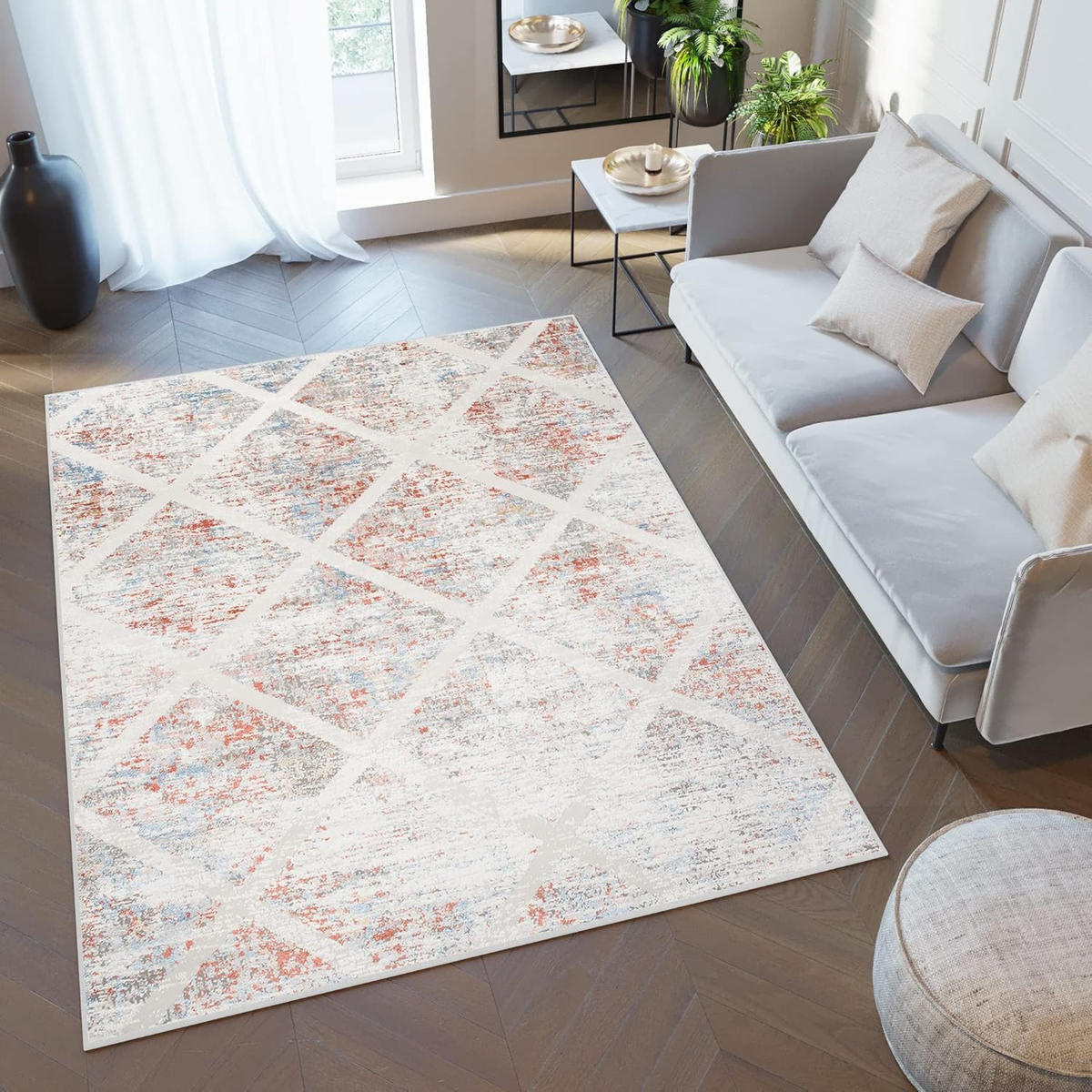 TEPPICH VALLEY Grau Orange 300/400 cm - Orange, Textil (300/400cm) - Tapiso