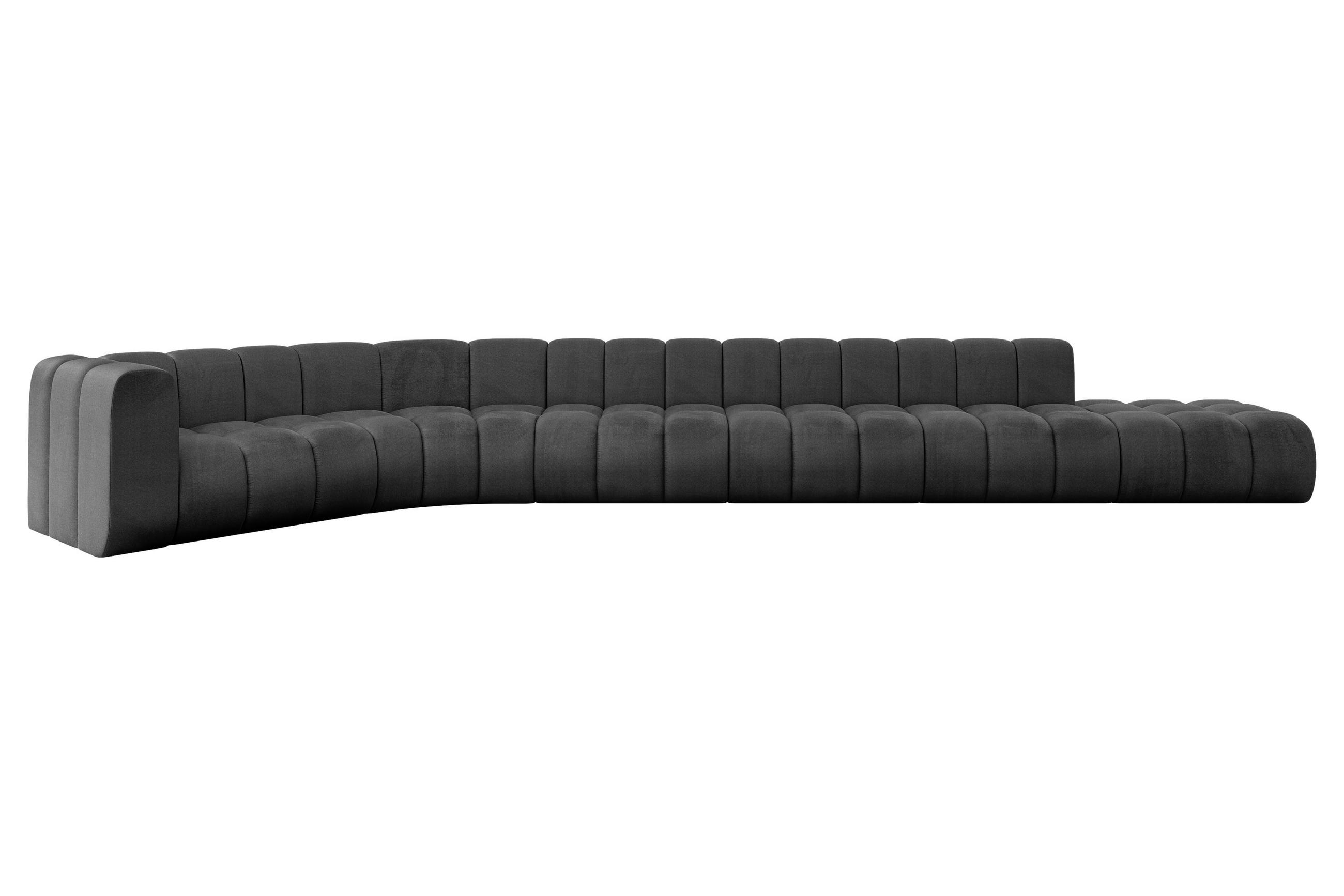 ECKSOFA modulares Sofa Tilmo-L3 - 581x194x70 cm Schwarz - Schwarz, Holzwerkstoff/Textil (581/194cm) - ALTDECOR