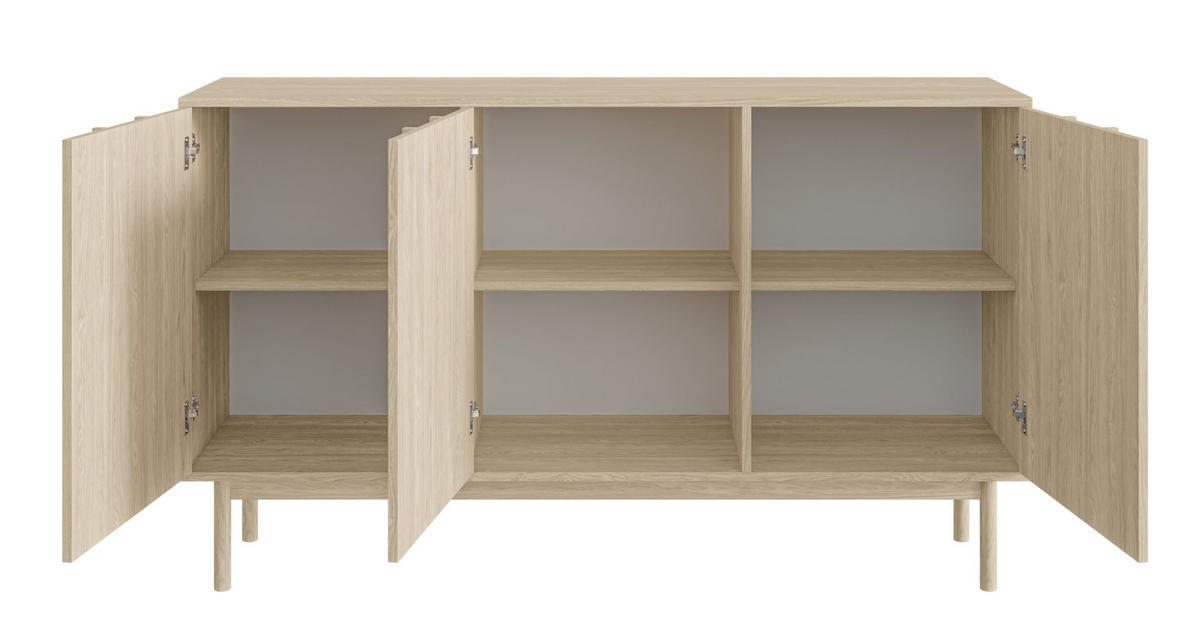 SIDEBOARD Neksto Eichenholzoptik 150 cm - Beige, Holz/Holzwerkstoff (149.4/87/40cm) - Selsey