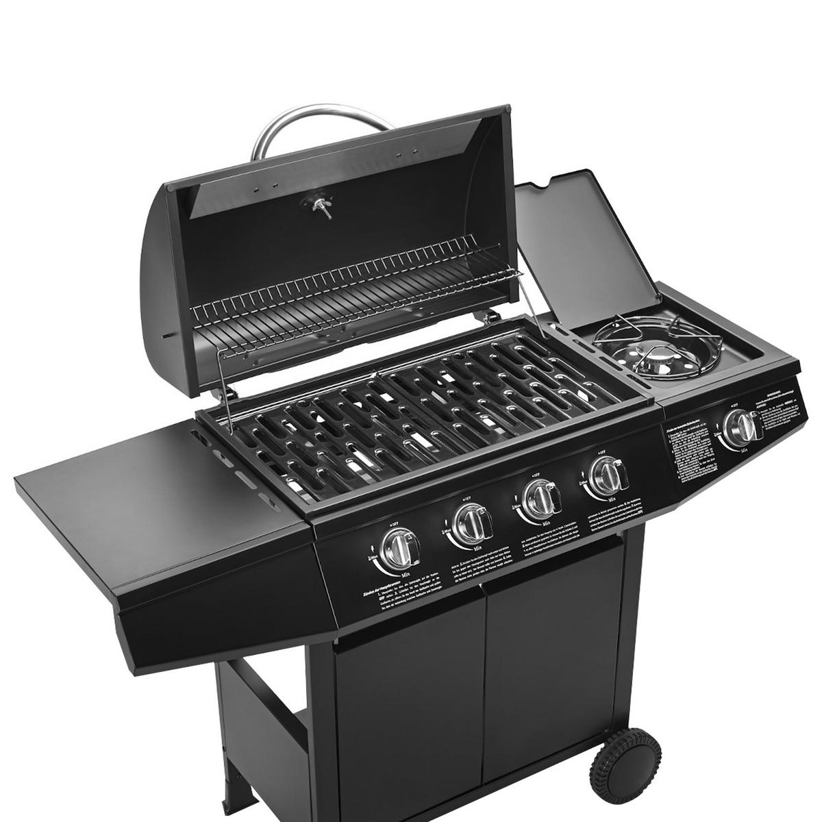 GASGRILL BASIC 4+1 - Schwarz, Metall (126/103/50cm) - TAINO