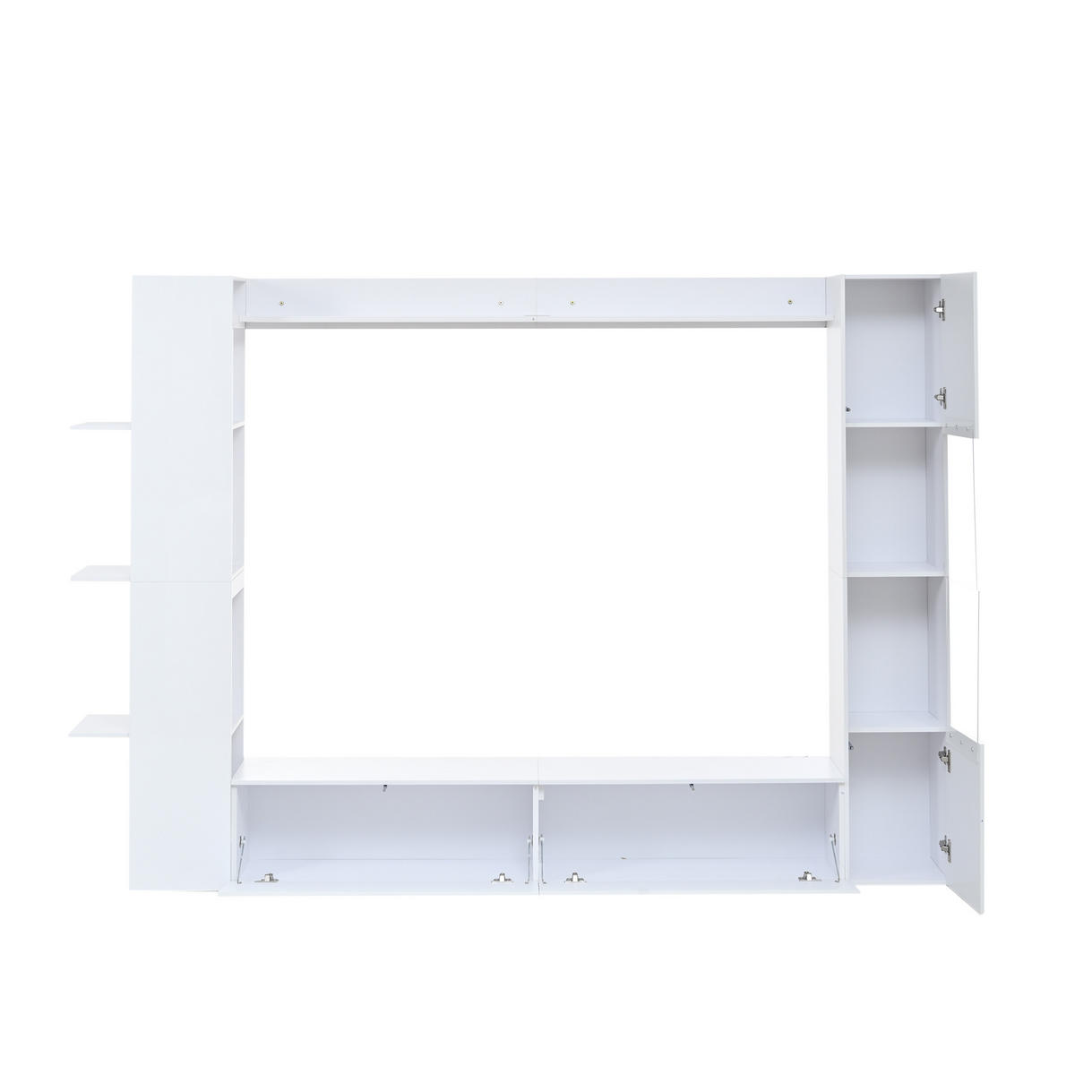 TV-ELEMENT 245/30/170 cm Weiß mit Türanschlag wechselbar und Stauraum (4 Stück) - Weiß, Holz (228/170/30cm) - Oxeza