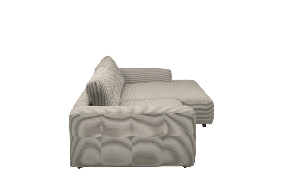 ECKSOFA XL MIKA Grau Cord - Greige/Schwarz, Kunststoff/Textil (296/167cm) - KAWOLA