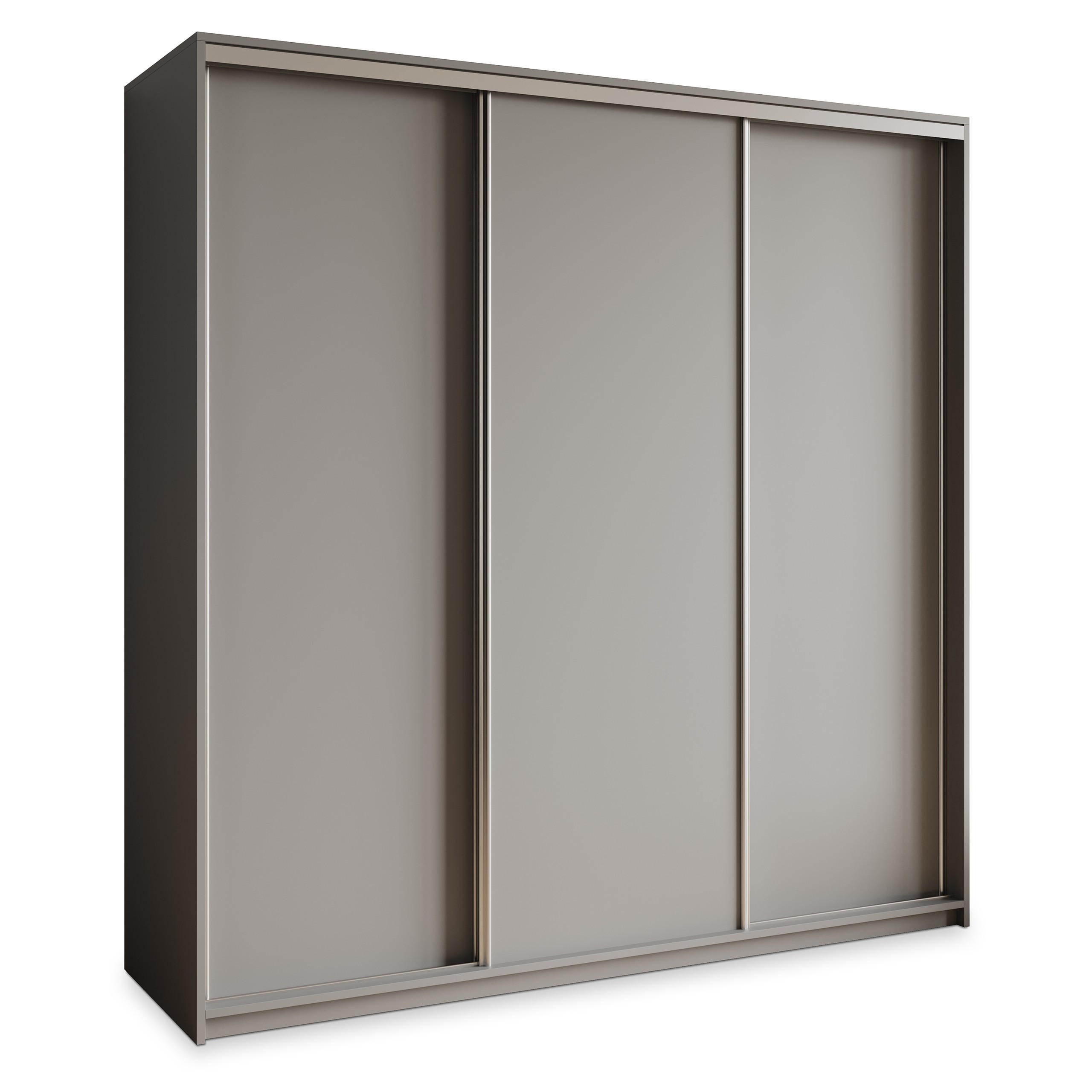 SCHWEBETÜRENSCHRANK NISSE 200/205/60 cm 3-türig Graphitfarben - Graphitfarben, Holzwerkstoff (200/205/60cm) - MASSENO