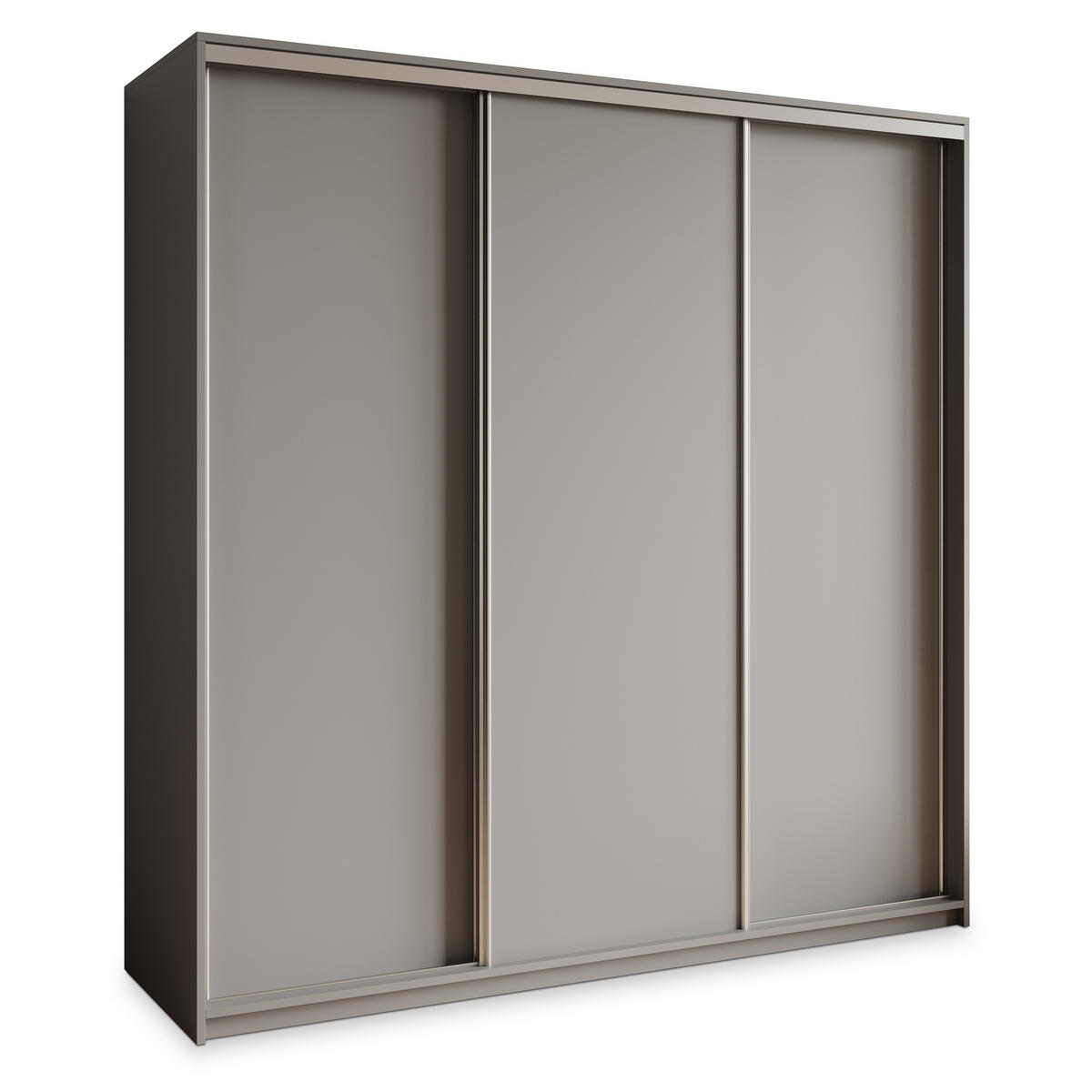 SCHWEBETÜRENSCHRANK NISSE 200/205/60 cm 3-türig Graphitfarben - Graphitfarben, Holzwerkstoff (200/205/60cm) - MASSENO