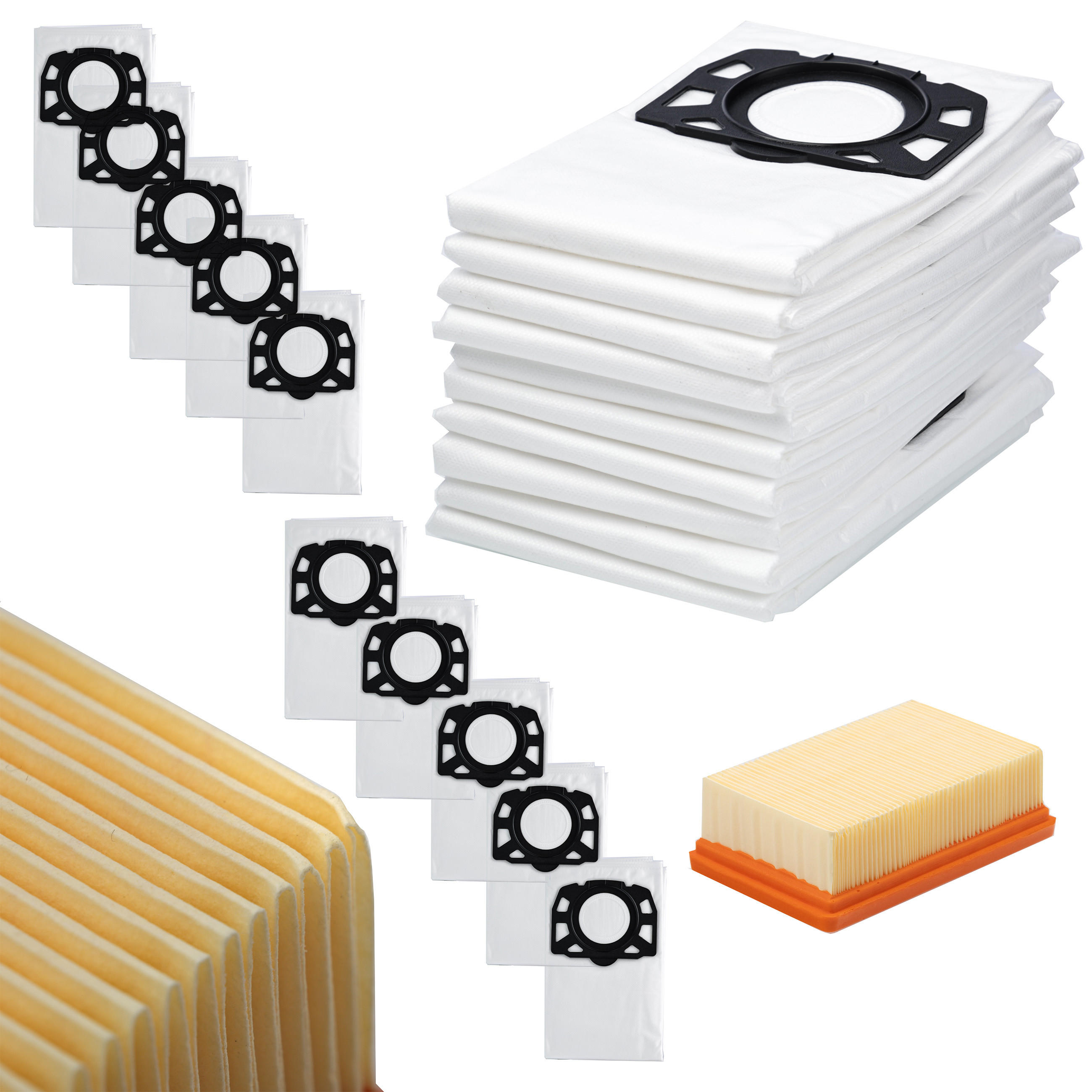 FILTER WD/MV Serie 10er-Set, 5-lagig Mikrofaser, Ersatz 2.863-005, allergenbindend - Multicolor, Kunststoff/Metall (10/10/10cm)