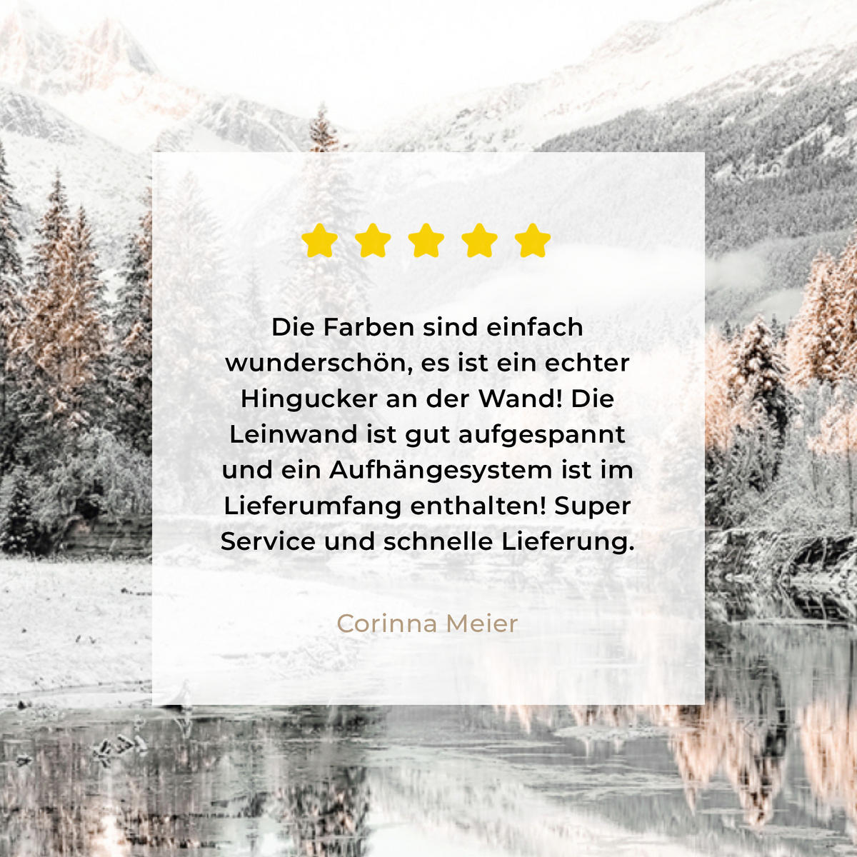 LEINWANDBILD Natur - Winter - Bäume - Berge - Schnee Wandbilder 80x60 cm - Weiß Hochglanz, Textil (80/60cm) - MuchoWow