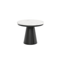 ESSTISCH CALMA Bis - Weiß Hochglanz/Schwarz, Holzwerkstoff/Metall (100/100/76cm) - Meblini