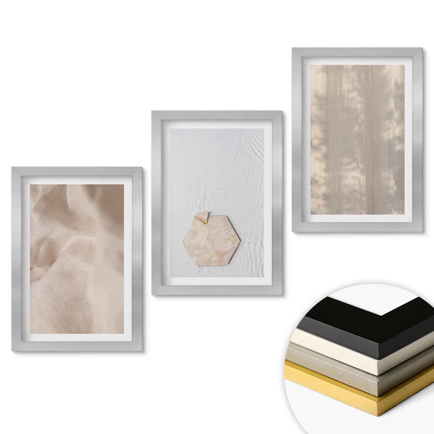 ArtPrintCave Wandbilder Silber 20x30 cm