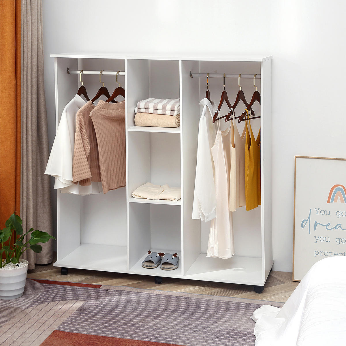 KLEIDERSCHRANK Weiß 1 Stück - Weiß, Holzwerkstoff (40/128/120cm) - GiPP