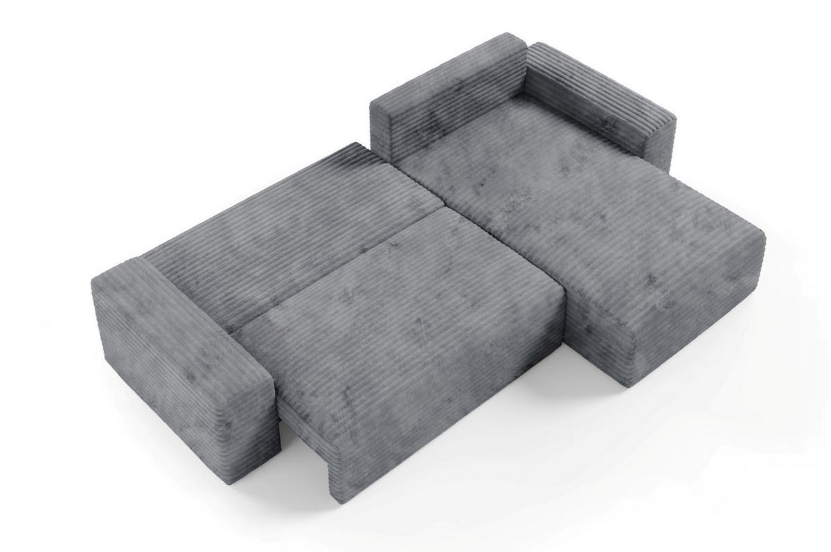 ECKSOFA mit Schlaffunktion Grau - Schwarz/Grau, Holz/Holzwerkstoff (300/185cm) - Furnisell