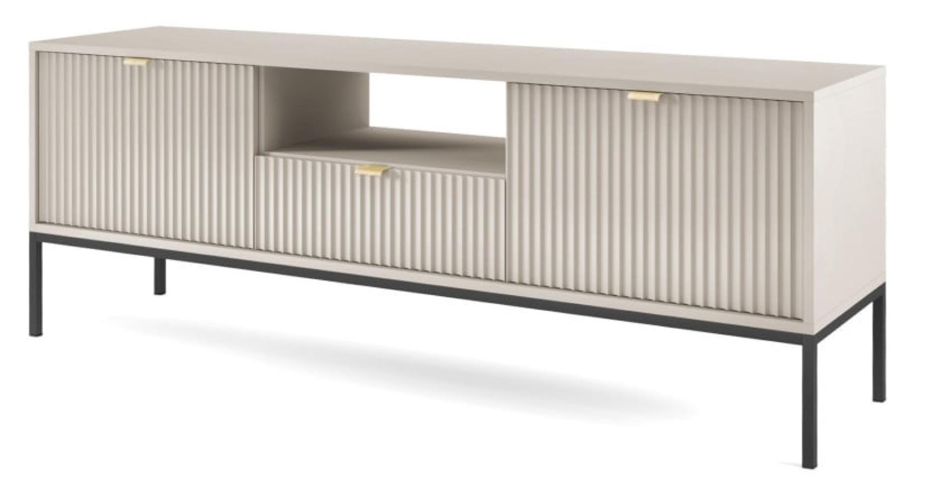 TV-SCHRANK Kaschmir Schwarz NEW RTV - Ecru, Holzwerkstoff (154/56/39cm) - Sepro Meble