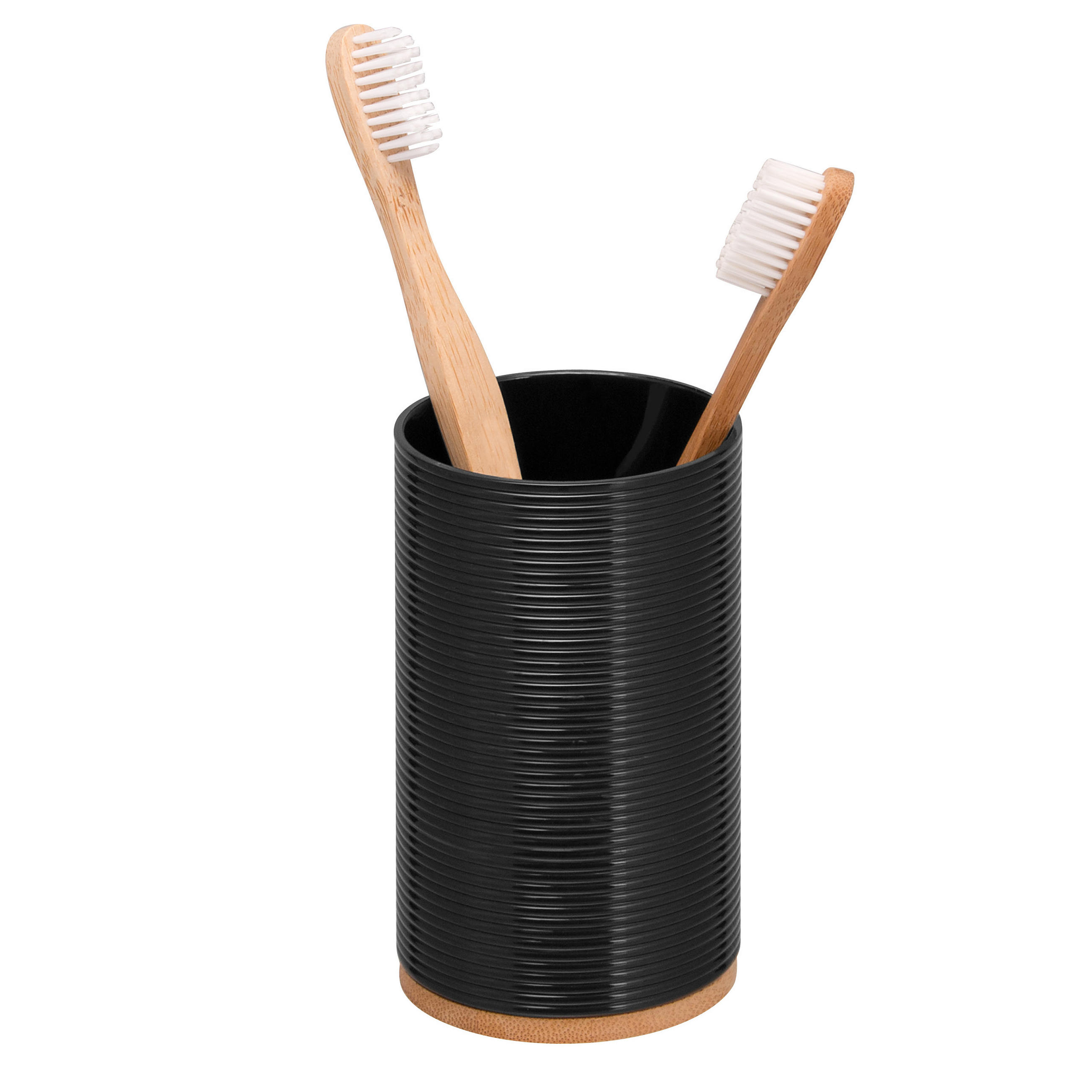 ZAHNPUTZBECHER SEGNO, schwarz - Schwarz, Kunststoff (6.5/11.3/6.5cm) - bremermann