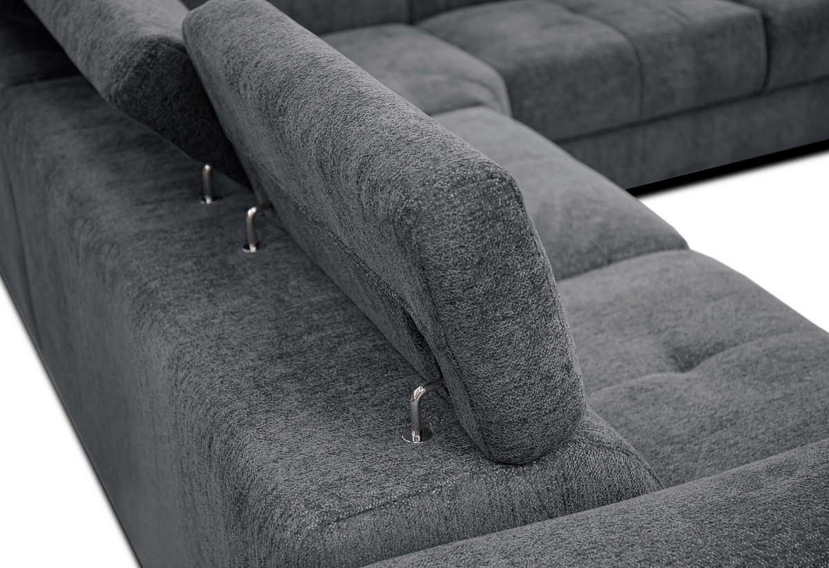 ECKSOFA CALVERA 5-Sitzer, graphitfarben - Graphitfarben, Holzwerkstoff/Textil (298/239cm) - Courtois Laville
